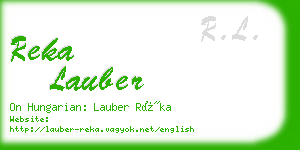 reka lauber business card